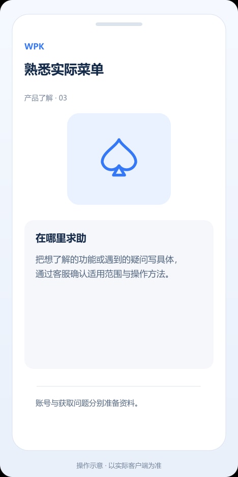 WPK 熟悉实际菜单操作示意